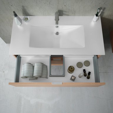 COMBO DE MUEBLES BAÑO TEKA INCA 60X45X46 CM GLOSSY MELAMINA BLANCO - 3