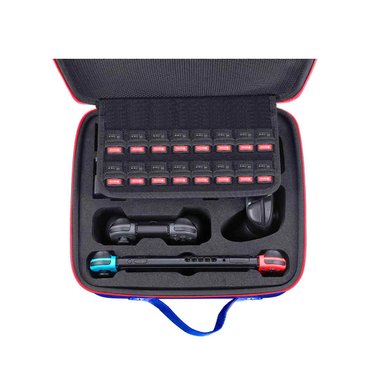 MALETA PARA NINTENDO SWITCH Y OLED ROJO CON AZUL GRANDE RESISTENTE - 3
