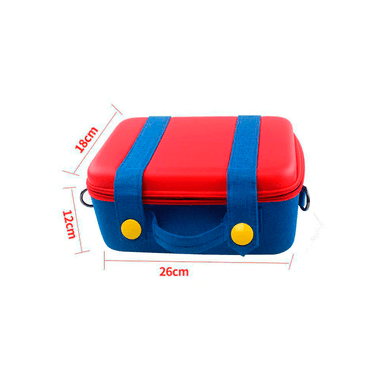 MALETA PARA NINTENDO SWITCH Y OLED ROJO CON AZUL GRANDE RESISTENTE - 5