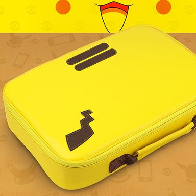 PACK MALETA PARA NINTENDO SWITCH Y OLED PIKACHU AMARILLO + CARGADOR ORIGINAL - 4