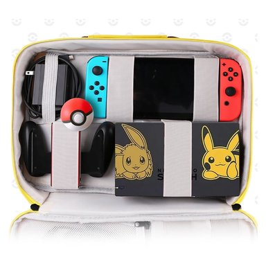 PACK MALETA PARA NINTENDO SWITCH Y OLED PIKACHU AMARILLO + CARGADOR ORIGINAL - 5