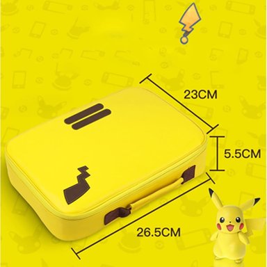 PACK MALETA PARA NINTENDO SWITCH Y OLED PIKACHU AMARILLO + CARGADOR ORIGINAL - 6