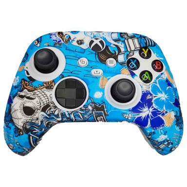 FUNDA PARA MANDO XBOX SERIES X/S TURQUESA CON DISEÑO - 1