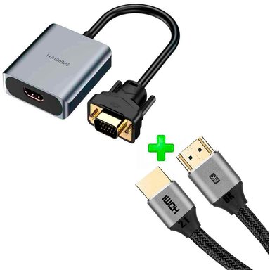 ADAPTADOR PACK VGA MACHO A HDMI HEMBRA + CABLE HDMI 2.1 - 1