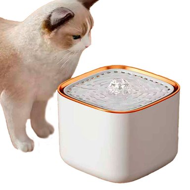 ACCESORIO PERRO Y GATO BEBEDERO TIPO AGUA FRESCA CUADRADO BLANCO