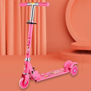 SCOOTER NIÑOS ROSADO CON LUCES 3 LLANTAS ALUMINIO - 2