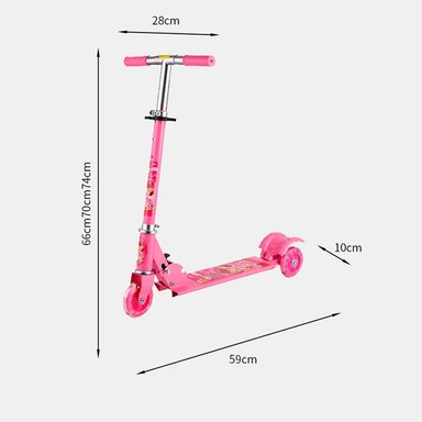 SCOOTER NIÑOS ROSADO CON LUCES 3 LLANTAS ALUMINIO - 3
