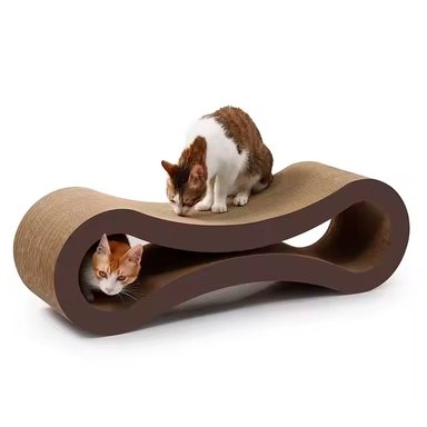 RASCADOR PARA GATOS FORMA DE 8, CARTÓN CORRUGADO 56X21X18 CM MOD. D