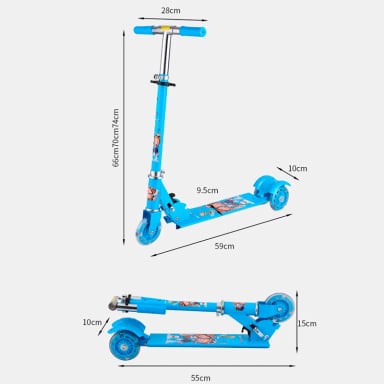 SCOOTER PARA NIÑOS AZUL CON LUCES 3 LLANTAS ALUMINIO - 5