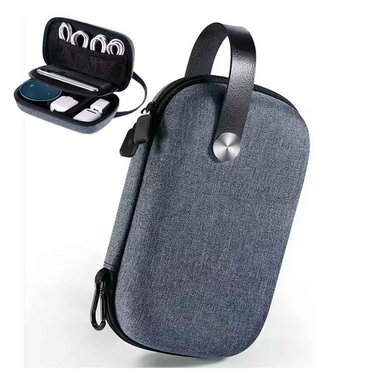 ESTUCHE ORGANIZADOR RÍGIDO ELECTRÓNICOS DOCUMENTOS DE VIAJE IMPERMEABLE AZULINO