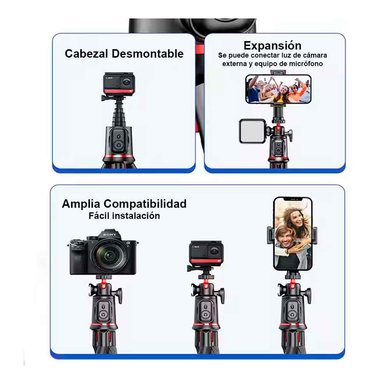 TRÍPODE SELFIE CON DISPARADOR BLUETOOTH OCTOPUS FLEXIBLE - 4