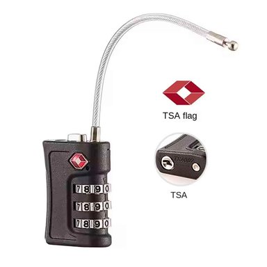 CANDADO PARA VIAJE TSA FLEXIBLE NEGRO
