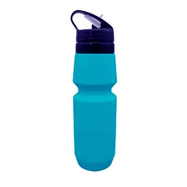 BOTELLA DE AGUA PLEGABLE TOMATODO 700ML PARA VIAJE SILICON TURQUESA - 2