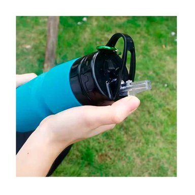 BOTELLA DE AGUA PLEGABLE TOMATODO 700ML PARA VIAJE SILICON TURQUESA - 4