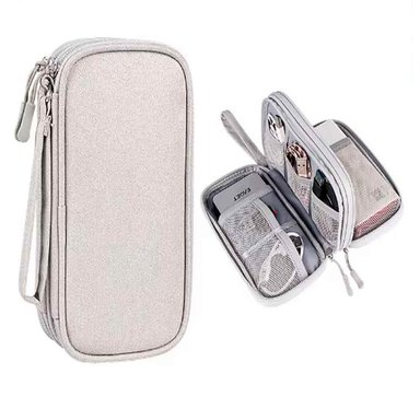 ESTUCHE ORGANIZADOR DOCUMENTOS ELECTRÓNICOS DE VIAJE IMPERMEABLE GRIS