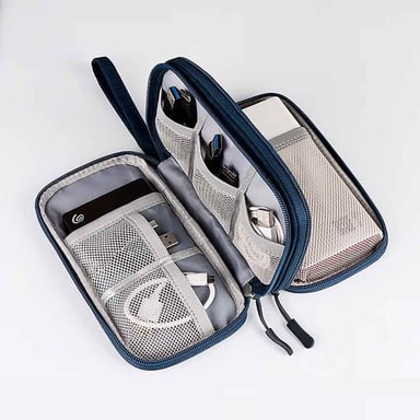 ESTUCHE ORGANIZADOR DOCUMENTOS ELECTRÓNICOS DE VIAJE IMPERMEABLE AZULINO - 2