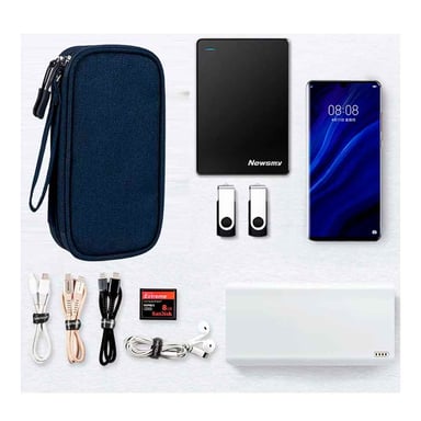 ESTUCHE ORGANIZADOR DOCUMENTOS ELECTRÓNICOS DE VIAJE IMPERMEABLE AZULINO - 4