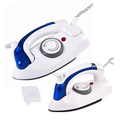 MINI PLANCHA CON VAPORIZADOR PLEGABLE VIAJE BLANCO