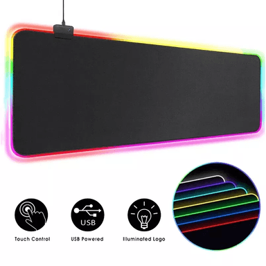 MOUSE PAD MODERNO ALFOMBRILLA GAMER LUZ RGB RETRO ILUMINADA 80 CM X 30 CM X 4 - 1