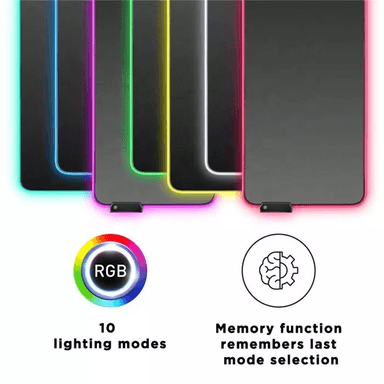 MOUSE PAD MODERNO ALFOMBRILLA GAMER LUZ RGB RETRO ILUMINADA 80 CM X 30 CM X 4 - 2
