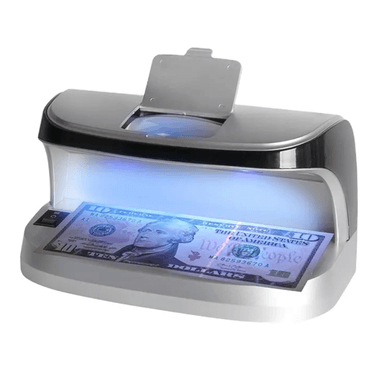 DETECTOR BILLETES MODERNO GRIS FALSOS PORTATIL LUPA SOLES DOLARES EURO