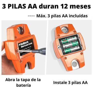 BALANZA COLGANTE DE MANO 300 KG BÁSCULA DIGITAL ELECTRÓNICA CON PILAS - 4
