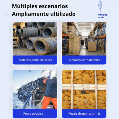 BALANZA COLGANTE DE MANO 300 KG BÁSCULA DIGITAL ELECTRÓNICA CON PILAS - 6