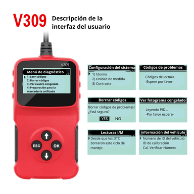 ESCÁNER AUTOMÁTICO DE DIAGNÓSTICO PARA CARRO AUTOMOTRIZ V309 - 2