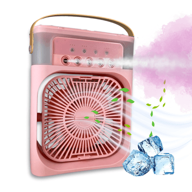 ENFRIADOR PORTÁTIL AIRE ACONDICIONADO 3 EN 1 VENTILADOR ROSADO PORTÁTIL