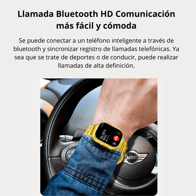 SET SMARTWATCH IMPORTADO IP67 G9 MAX ULTRA PANTALLA GRANDE 2.1' DORADO + 2 CORREAS - 3