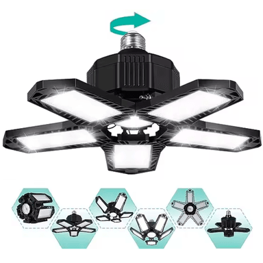 FOCO LUZ LED 5+1 DE GARAJE 80W PANELES AJUSTABLES LÁMPARA E27 SA-T8