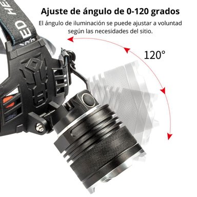 LINTERNA LED LIDIMI LD-L1312C ALUMINIO CABEZA LUZ FUERTE FRONTAL CON ZOOM - 4