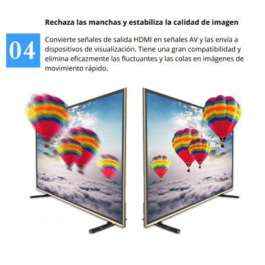 ADAPTADOR RCA VA A HDMI CONVERTIDOR DE VIDEO FULL HD 720 1080P AV2HDMI - 5
