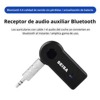 ADAPTADOR RECEPTOR BLUETOOTH DE AUDIO AUX 35MM HANDS FREE SEISA BT350 - 2