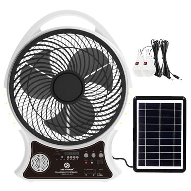 VENTILADOR CON PANEL SOLAR Y PARLANTE BLUETOOTH RADIO FM SEISA 514BT