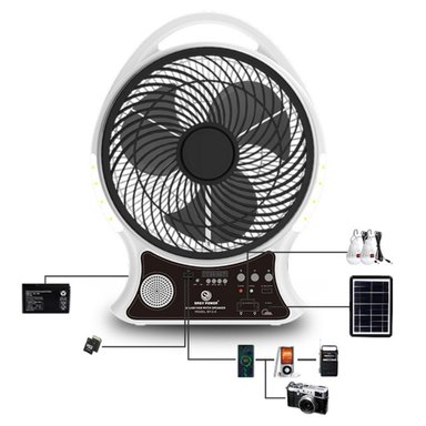VENTILADOR CON PANEL SOLAR Y PARLANTE BLUETOOTH RADIO FM SEISA 514BT - 6