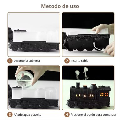 HUMIDIFICADOR TIPO TREN 300ML DIFUSOR DE AROMAS + CONTROL YX210 BLANCO - 5
