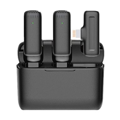 MICRÓFONO SOLAPERO INALÁMBRICO DOBLE LIGHTNING J13-IP ESTUCHE DE CARGA