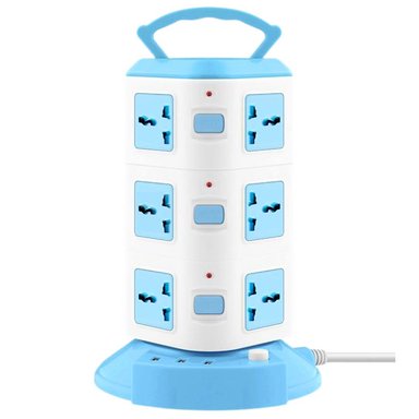 ENCHUFE TORRE TOMACORRIENTE 2500W 12 ENCHUFES / 3 PUERTOS USB AMT-318