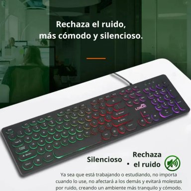 TECLADO GAMER RETROILUMINADO CON ILUMINACIÓN ARCOÍRIS SEISA DN-DY02 - 5