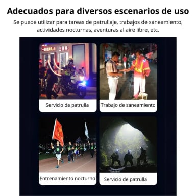 LUZ LED DE ADVERTENCIA RECARGABLE ROJA AZUL IP66 CON CLIP - 2