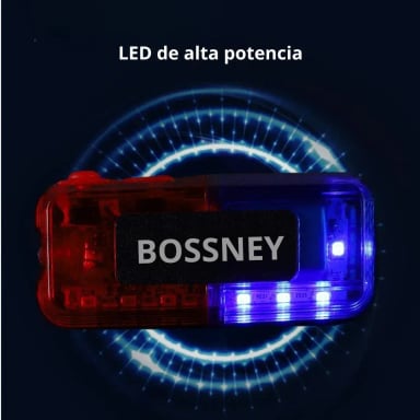 LUZ LED DE ADVERTENCIA RECARGABLE ROJA AZUL IP66 CON CLIP - 7