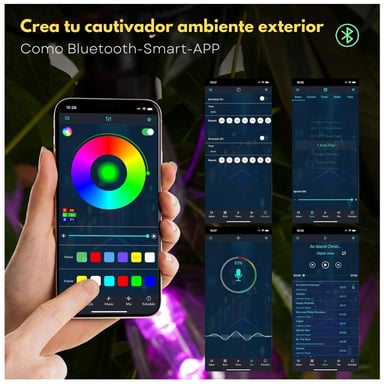 CADENA DE LUCES RGB 15 M CON APP CONTROL REMOTO Y MODO MÚSICA IP65 - 6