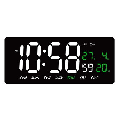 RELOJ DIGITAL LED 36CM CON CALENDARIO TEMPERATURA Y ALARMA JH3604