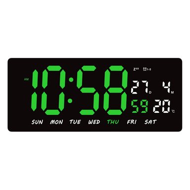 RELOJ DIGITAL LED 36CM CON CALENDARIO TEMPERATURA Y ALARMA JH3604