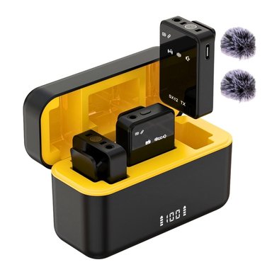 MICRÓFONO INALÁMBRICO TIPO C SX12 CON 2 TRANSMISORES,ESTUCHE DE CARGA