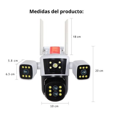 CÁMARA DE SEGURIDAD WIFI PTZ 360° FULL HD CON TRIPLE LENTE ZOOM 10X VISIÓN NOCTURNA COLOR Y SIRENA - 8
