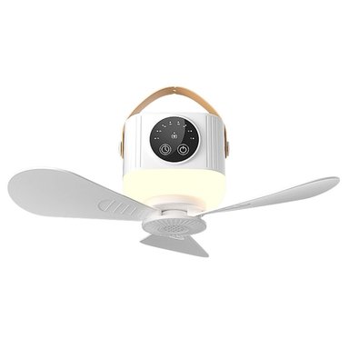 VENTILADOR DE TECHO PORTÁTIL USB TIPO C CON LUZ NOCTURNA, CONTROL REMOTO Y 4 VELOCIDADES