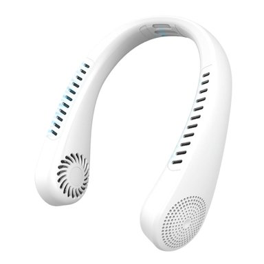 VENTILADOR DE CUELLO SIN ASPAS MANOS LIBRES RECARGABLE CON PANTALLA LED Y 5 VELOCIDADES