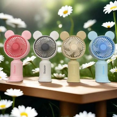 VENTILADOR DE MANO PORTÁTIL USB RECARGABLE CON LUZ LED Y 2 VELOCIDADES - 4